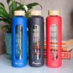 Motivational Glass Bottle with Silicone Sleeve Personalized