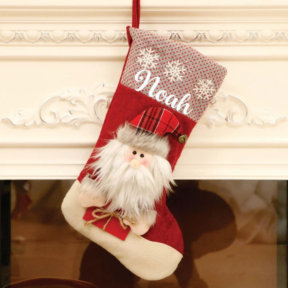Happy Santa Red Gifts & Snowflake Stocking Personalised