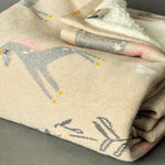 Cotton Knitted Unicorn Blanket with Sherpa