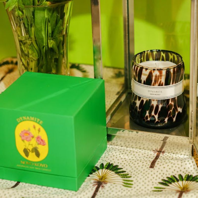 Dynamite Candle: Peach & Amberwood