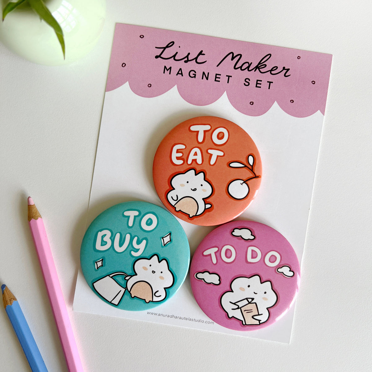 List Maker Magnets (Set of 3)