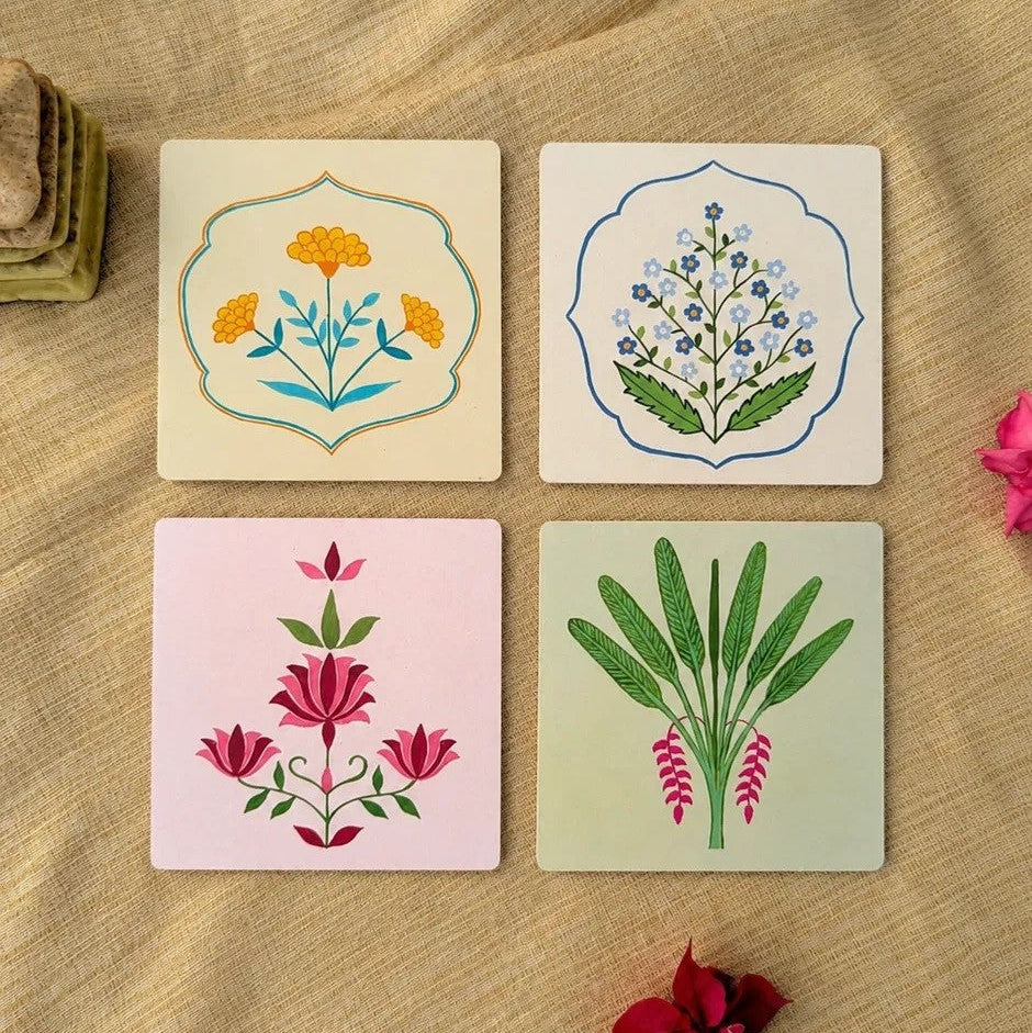Floral Bloom Coasters | Set of 4