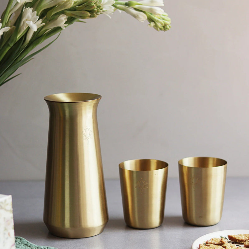 Brass Jug & Tumblers Set