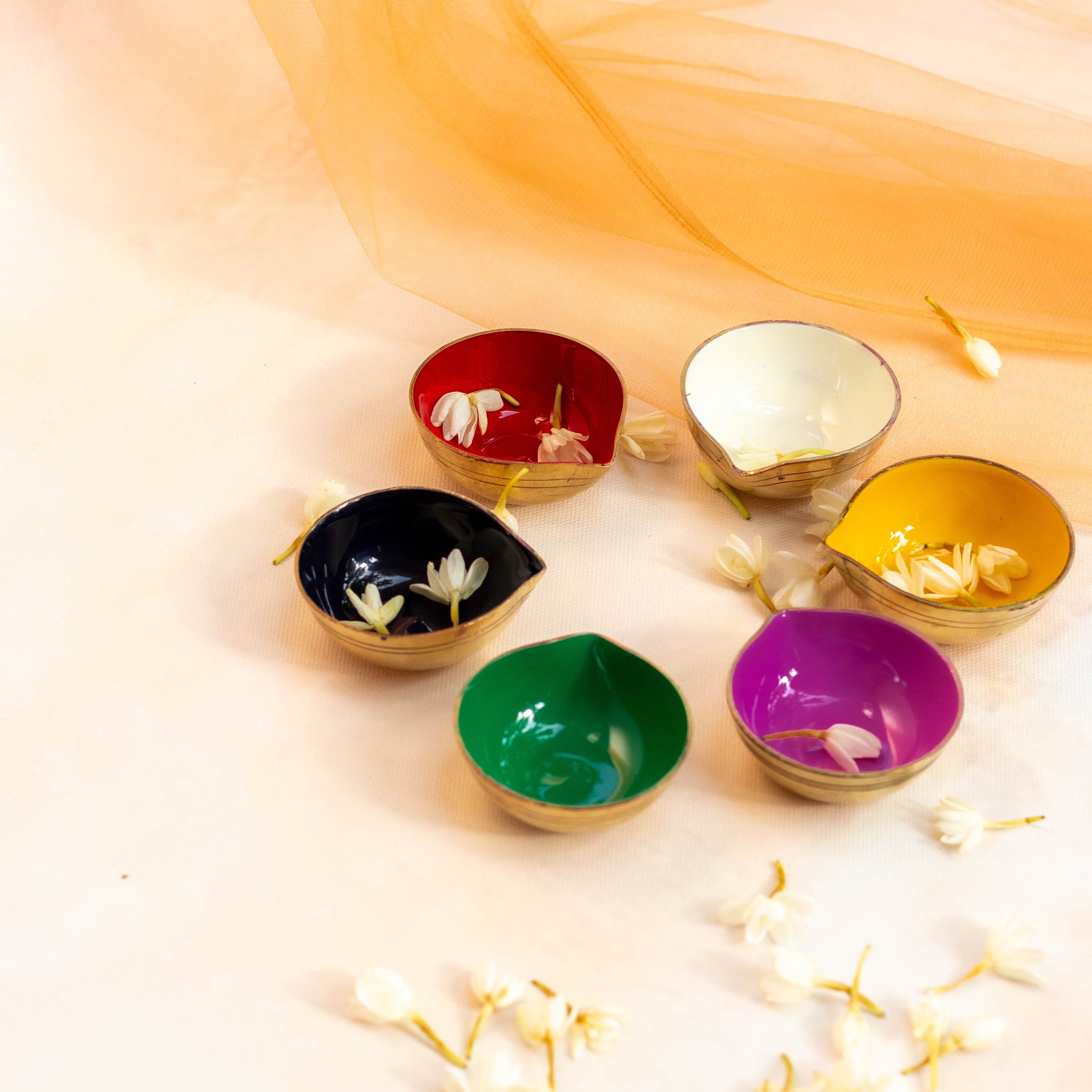 Colourful Enamel Diyas