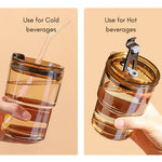 Leather Band Glass Tumbler Personalized