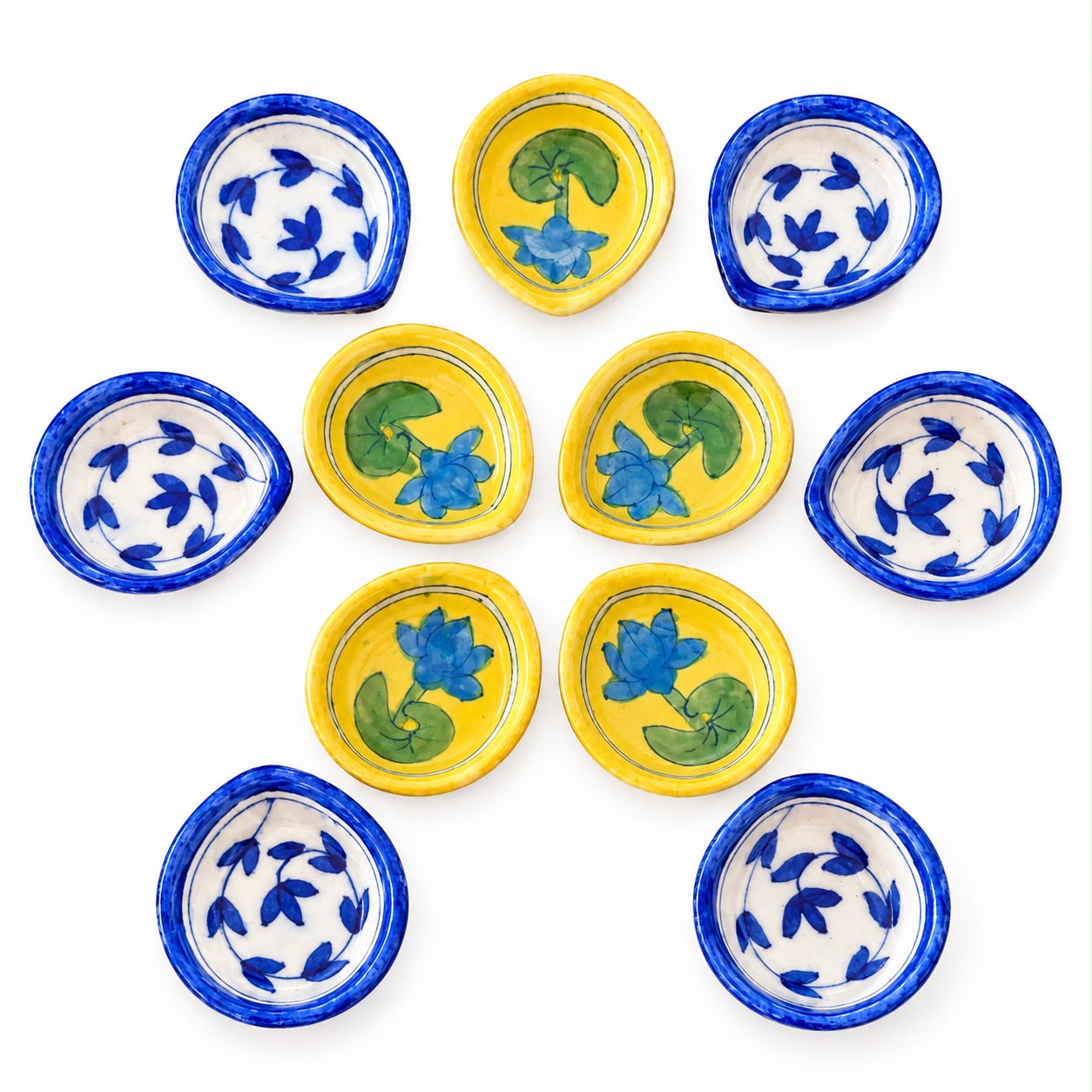 Hand Painted Ceramic Diya Single- Assorted