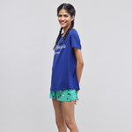 Snuggle Is Real Blue Shorts Set