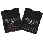 Personalised Anniversary Calendar Couples T-shirt