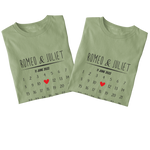 Personalised Anniversary Calendar Couples T-shirt