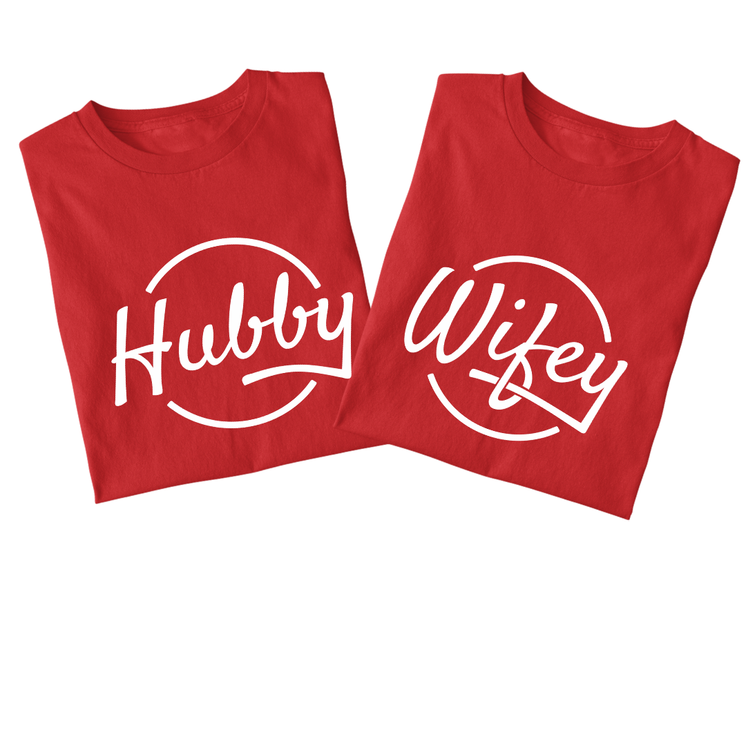 Hubby Wifey Couples T-shirt