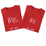 Mrs and Mr couples T-shirt: Personalised
