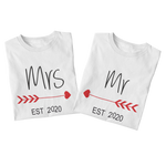 Mrs and Mr couples T-shirt: Personalised