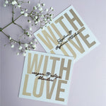 With Love Thank You Note Cards - Personalised