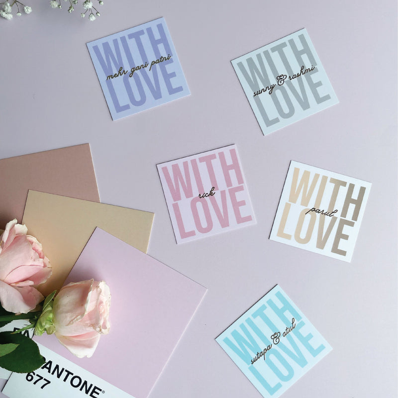 With Love Thank You Note Cards - Personalised