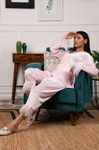 Satin Loungewear With Feathers