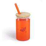 Personalized Glass Tumblers with Sleeve & Straw
