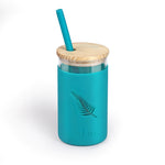 Personalized Glass Tumblers with Sleeve & Straw