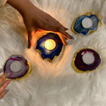 Agate Gemstone Tea light Candle