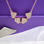 Hyacinth Zircon Heart Clover Necklace