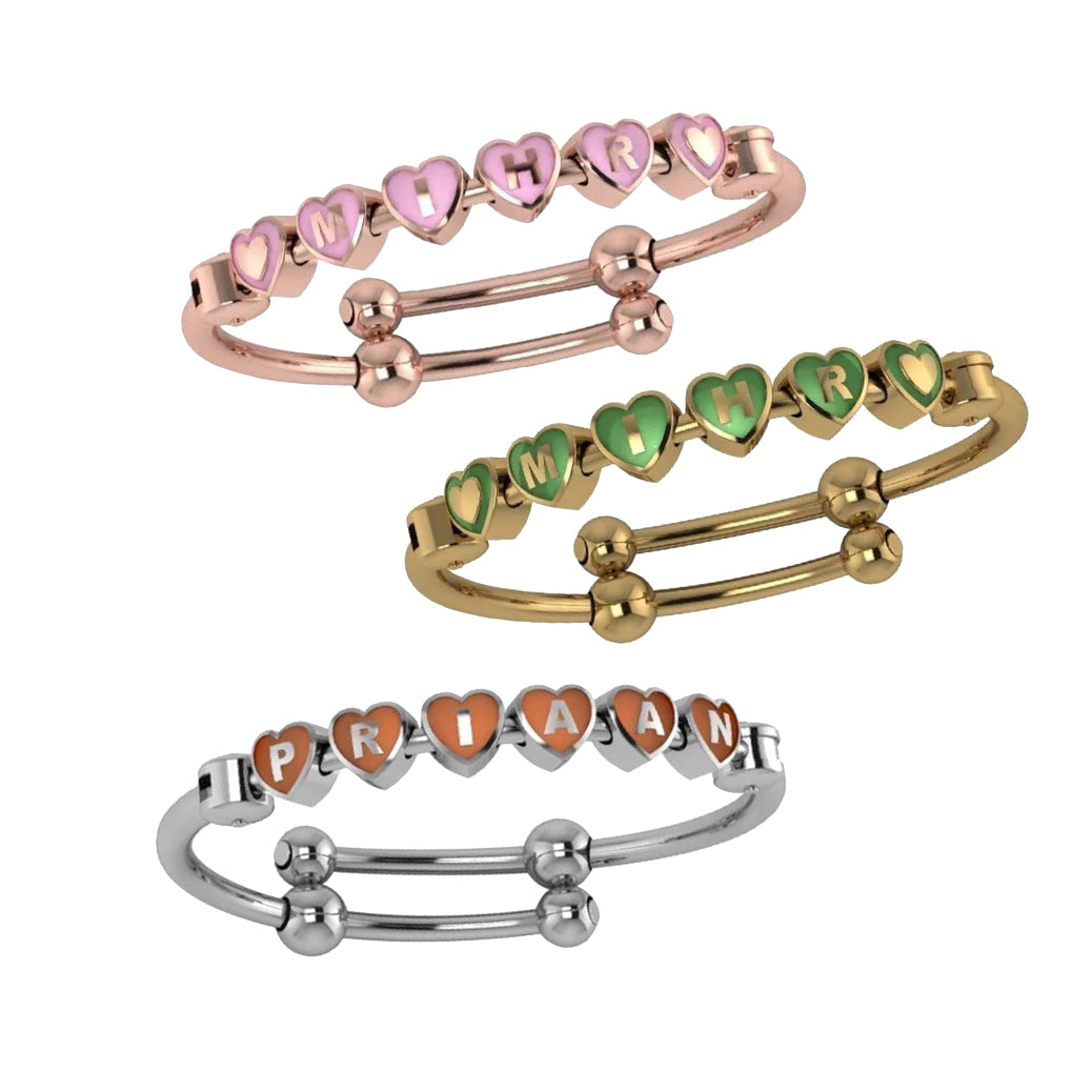 Baby Bangle Heart Bracelet Personalised - The Style Salad