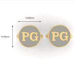 Sterling Silver + 18 KT Gold Plates Cufflinks Personalised