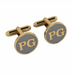 Sterling Silver + 18 KT Gold Plates Cufflinks Personalised