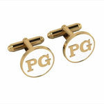 Sterling Silver + 18 KT Gold Plates Cufflinks Personalised