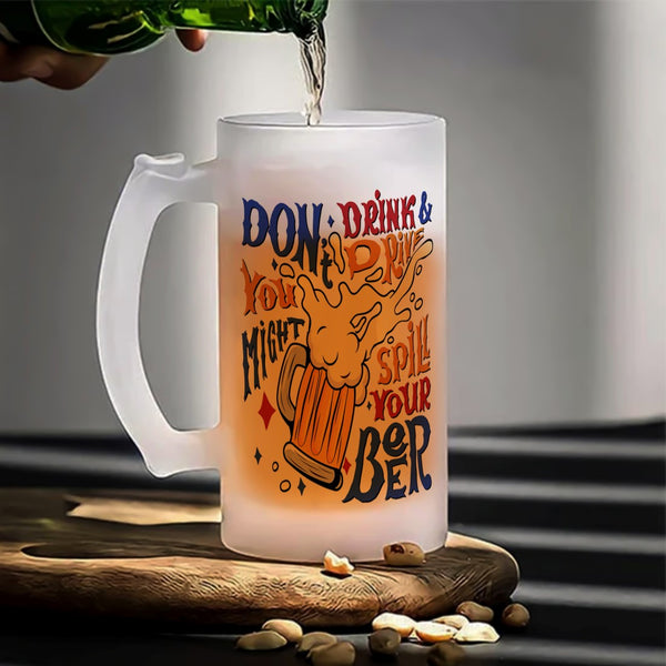 Frosted Printed Beer Mug