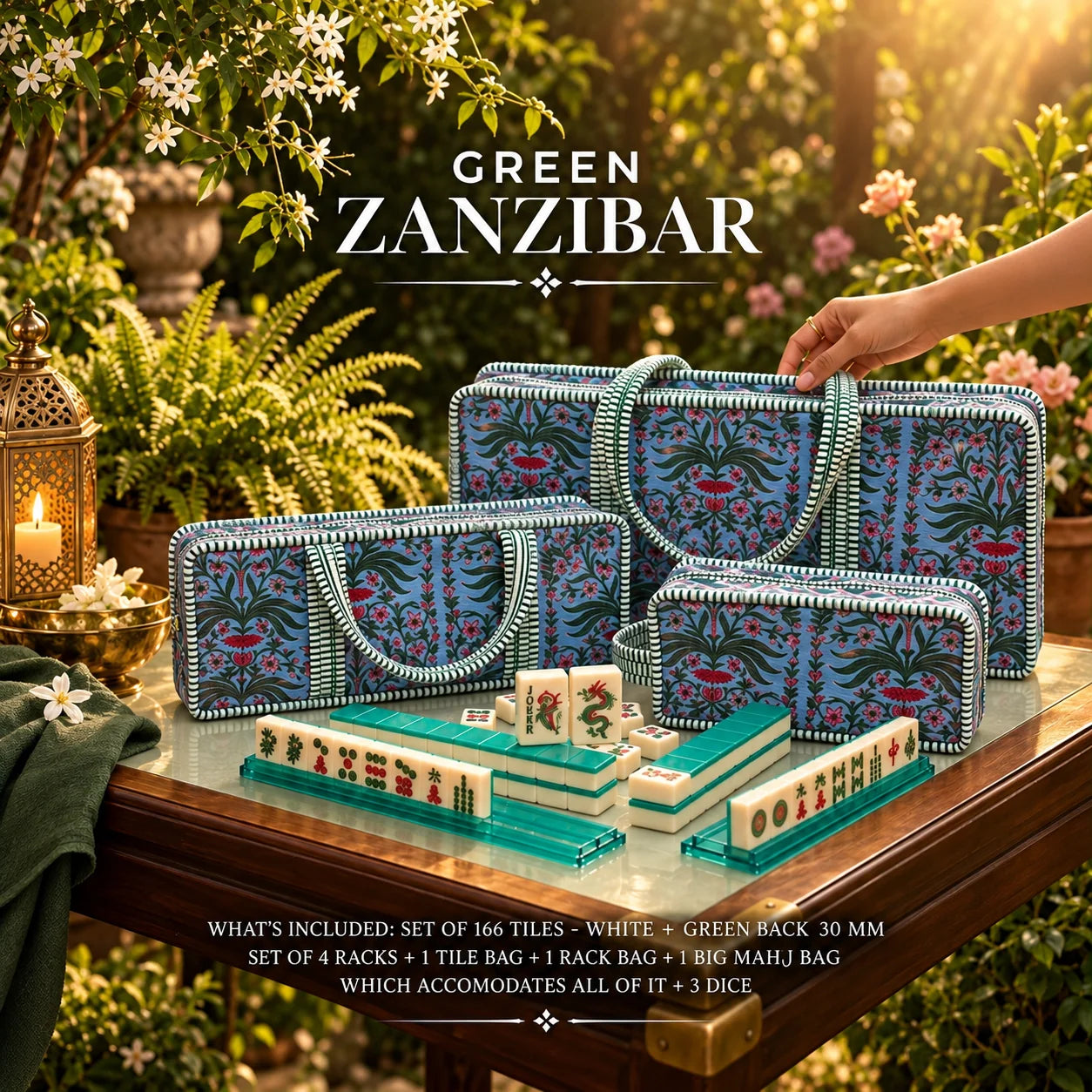 Green Zanzibar - The Elevated Basic Set (Floral Bag)