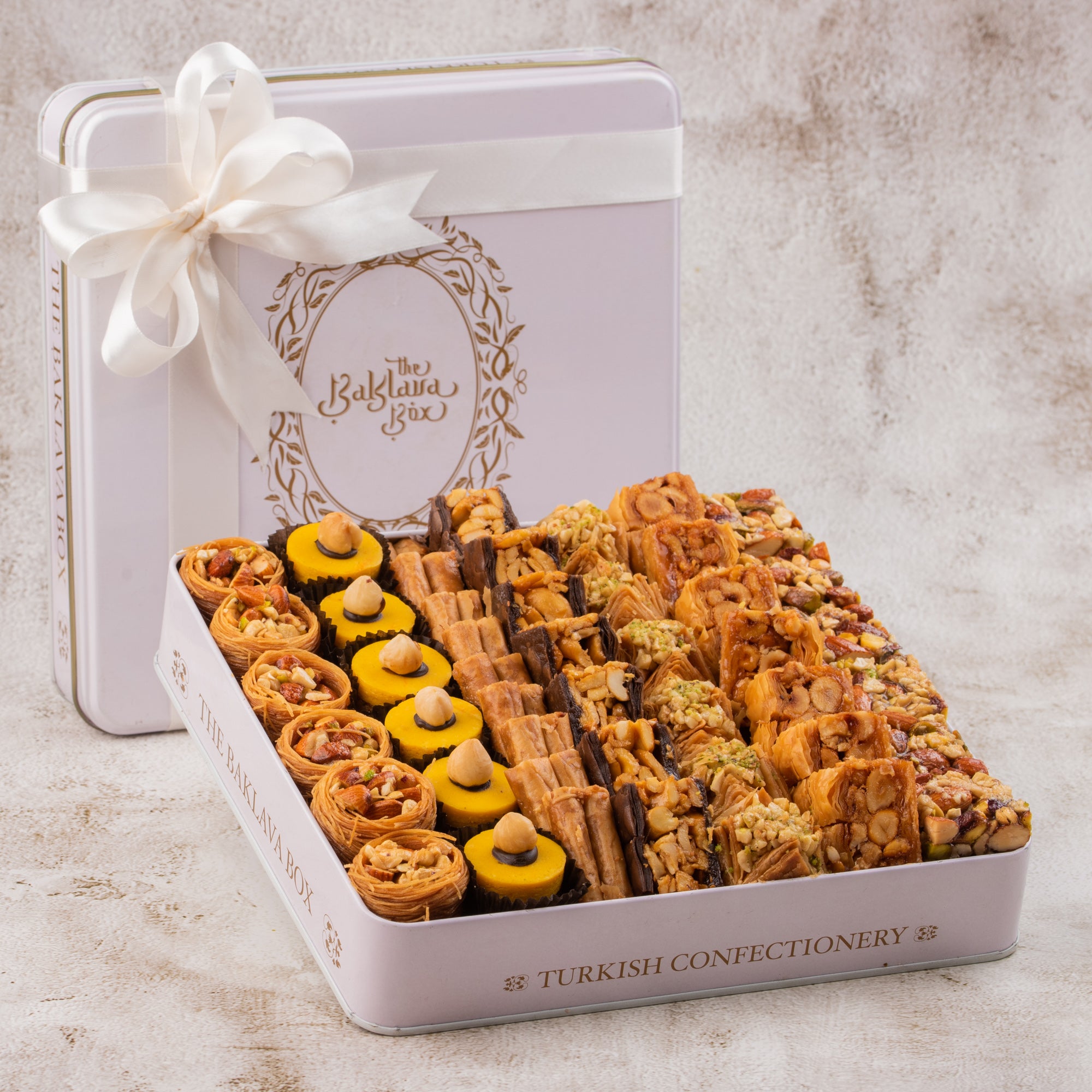 White Tin Assoretd Baklava Hamper Box |1kg