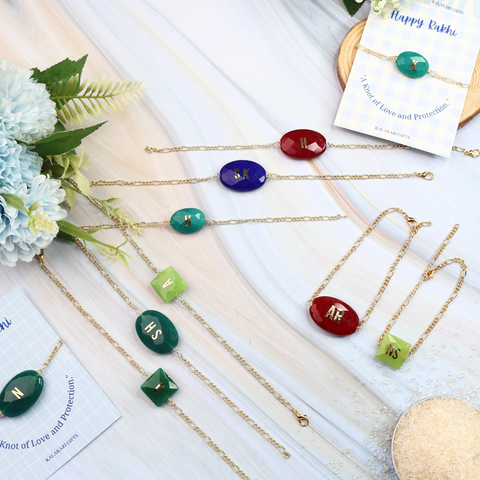 personalised gemstone rakhi