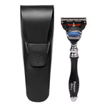 Ashford Fusion5 Shaving Razor with Sleeve | Premium Men’s Razor with Wooden-Finish Handle