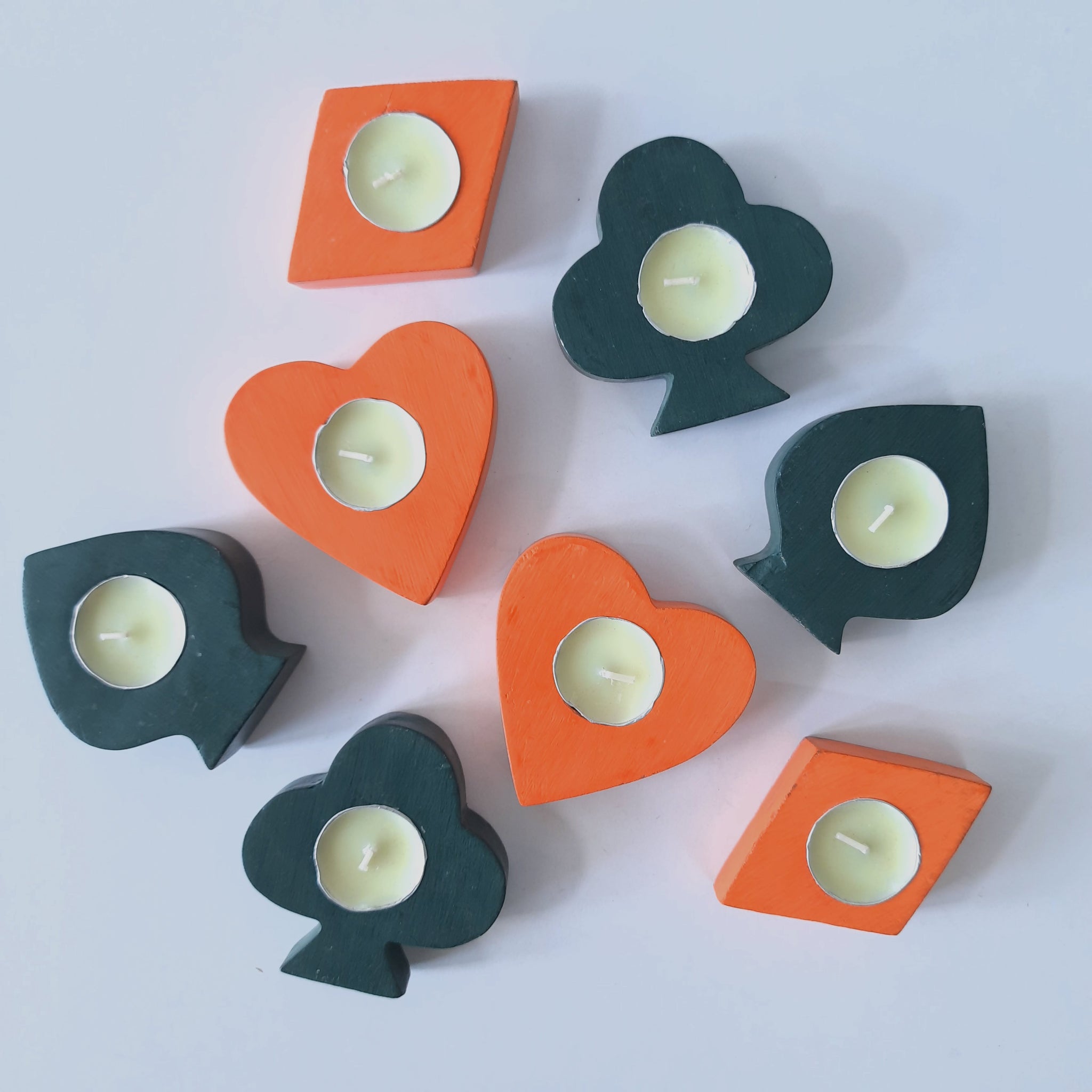 Poker Wooden Tea Lights