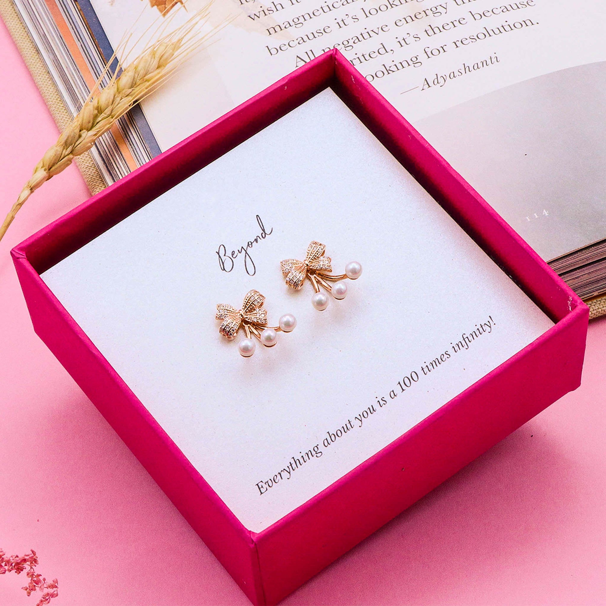 2 In 1 Rose Gold Earrings