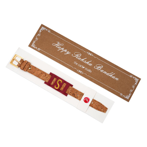 personalized cork rakhi