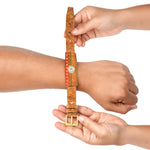 Ethnic Cork Rakhi With Traditional Indian Designer Sliding Top Embellishment
