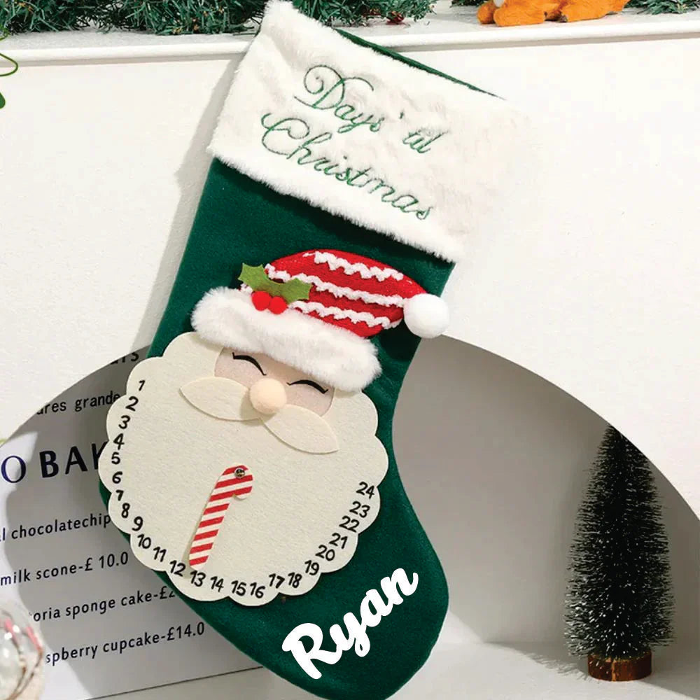 Festive Countdown Santa Treasure Stocking Personalised