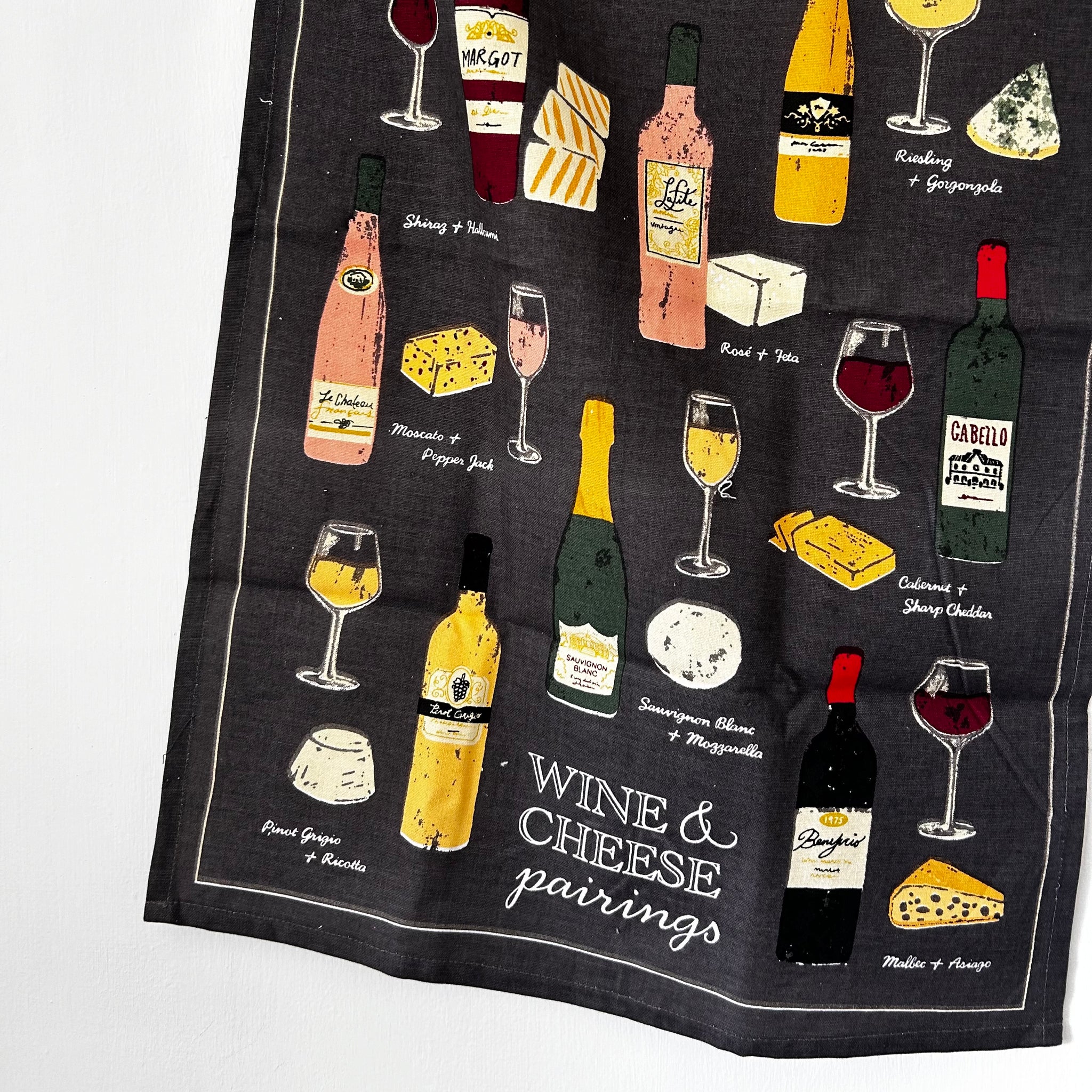 Wine & Cheese Towel - Set of 3