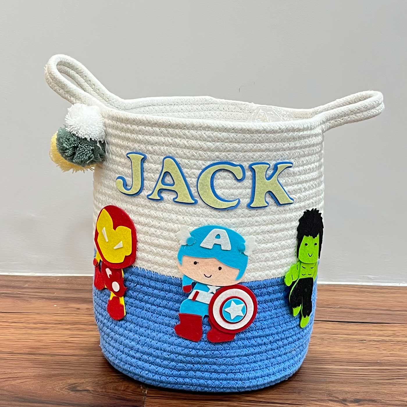 Personalised Jute Cotton Storage Basket