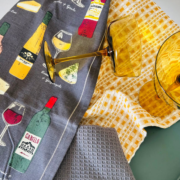 Wine & Cheese Towel - Set of 3