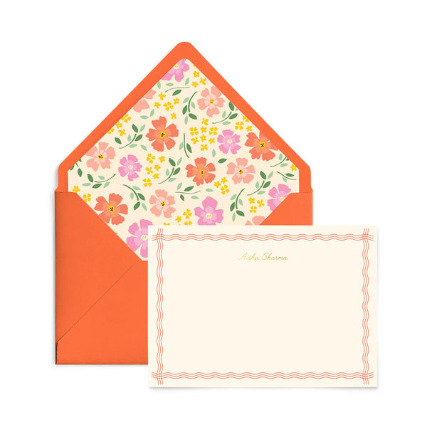 Floral Notecards Set Personalised