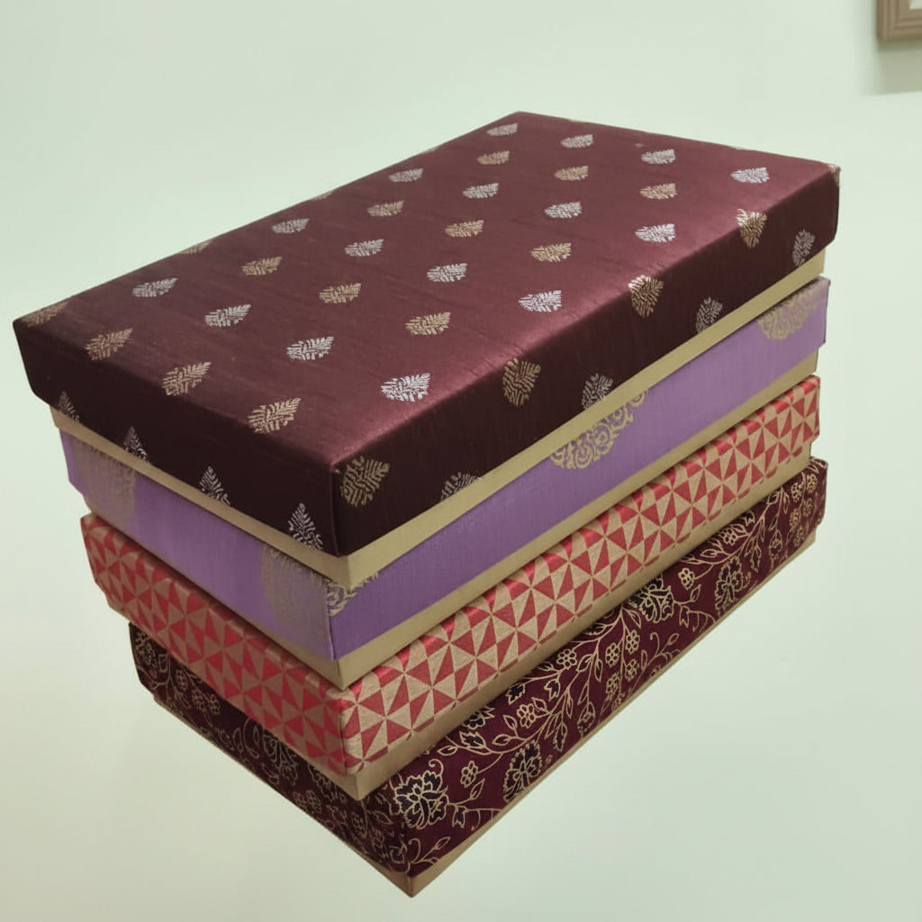 Decorative Fabric Saree Storage Box – Premium Printed Saree Organizer