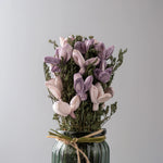Lavender Sprig Dry Floral Arrangement with Vase.