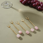 Rose Quartz Appetizer Forks - Set of 6