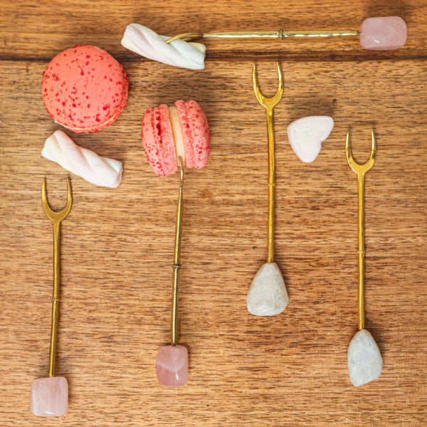 Rose Quartz Appetizer Forks - Set of 6