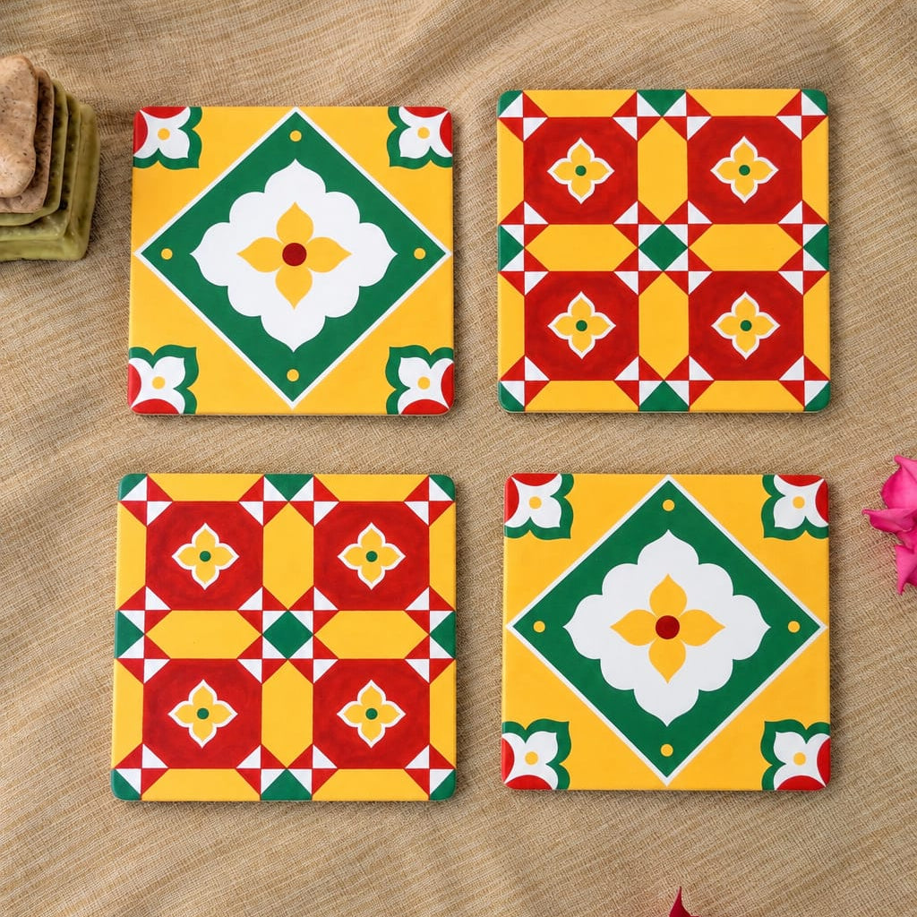 Athangudi Coasters | Set of 4