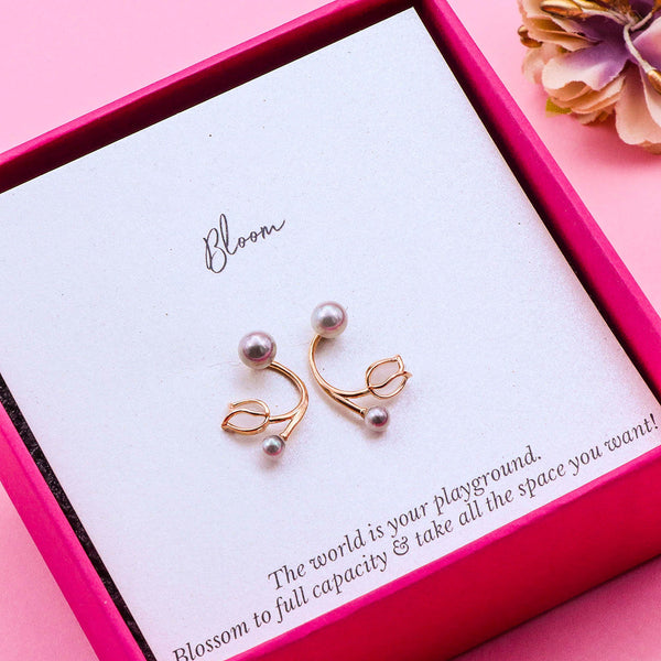 2 In 1 Rose Gold Earrings - The Style Salad