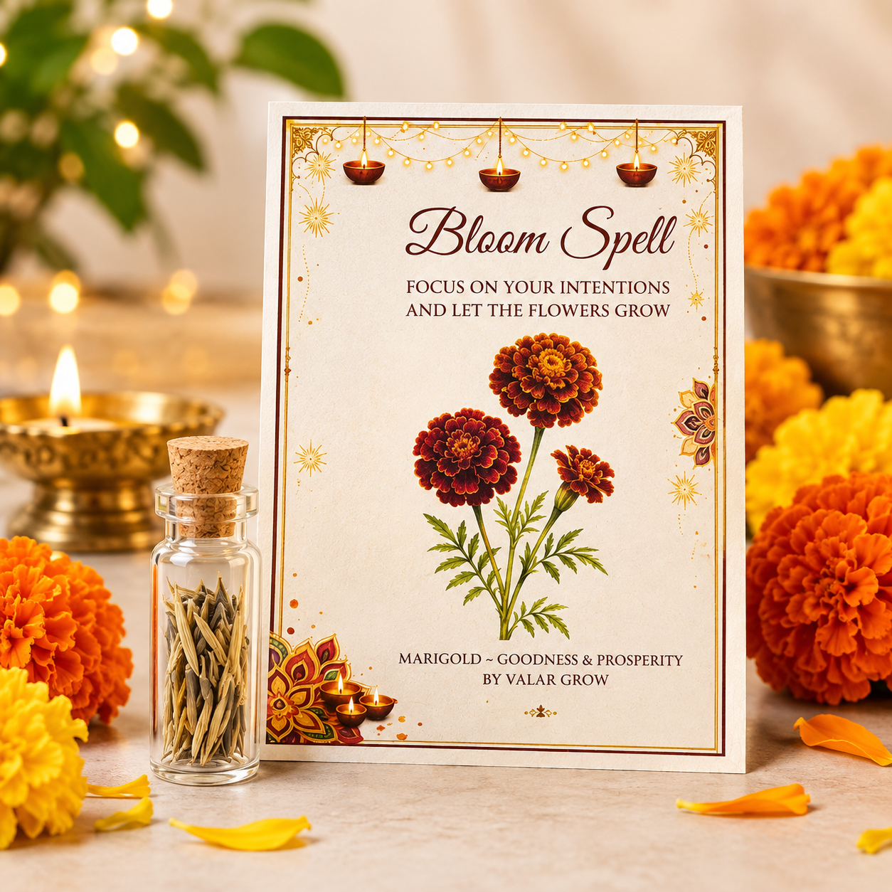 Marigold Bloom Spell with Seeds