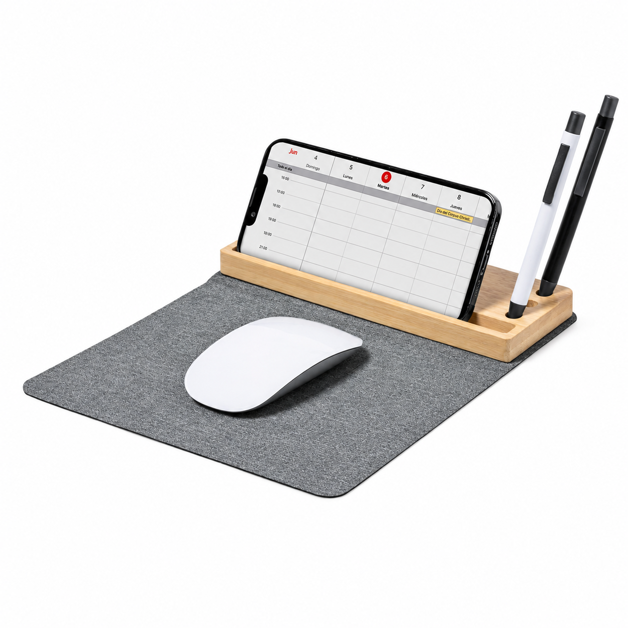 Desk Organizer for Mouse Pad, Mobile, Pen & Pods Personalized