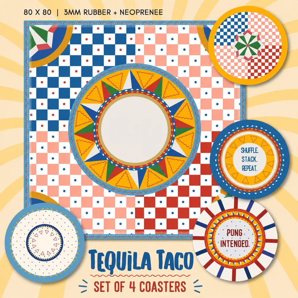 Mahjong Mat and Coaster Combo - Tequila Taco